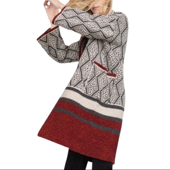 Zara Sweaters - Zara Knit Open Front Cardigan Duster Coat Medium